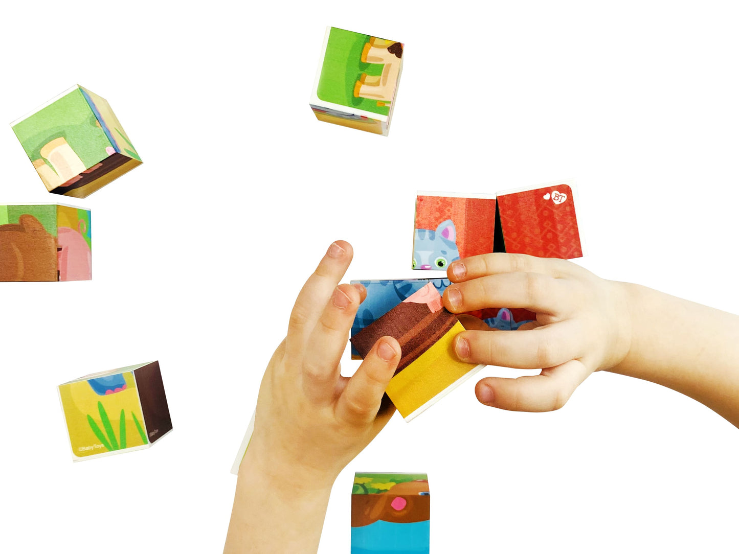 НАБОР ИЗ 12-И КУБИКОВ "МАМА И МАЛЫШ" (БЕЗ ОБКЛЕЙКИ) BABY TOYS в кор.20наб