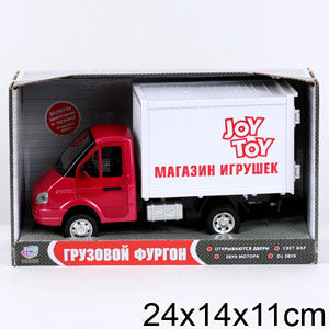 Машина инерц. фургон Магазин игрушек, свет+звук, открыв. двери 9077-F в кор. 24*14*11см в кор.2*12шт