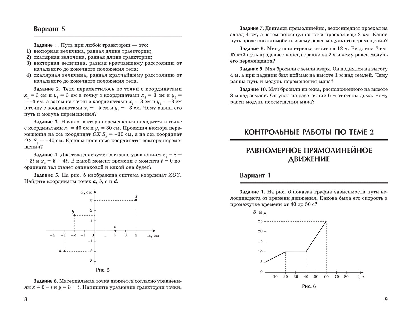 Физика:контрол.работы:кинематика:10-11 классы