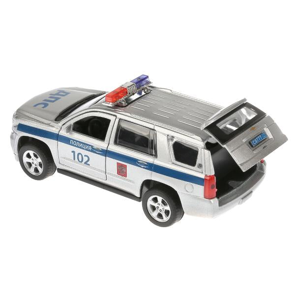 TAHOE-P 280922 Машина металл CHEVROLET TAHOE ПОЛИЦИЯ длина 12 см, двери, багаж, инерц, кор. Технопар