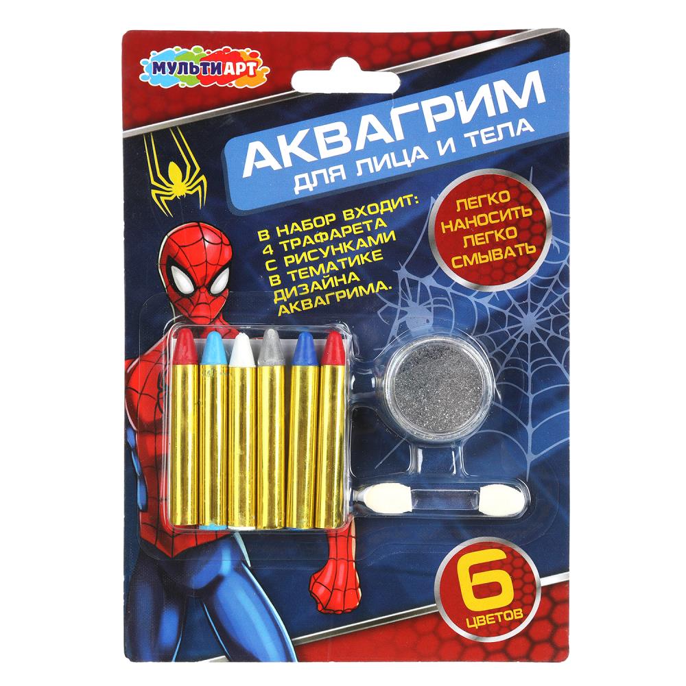 Аквагрим карандаши 6 цветов классика спайдер МУЛЬТИ АРТ в кор.48шт