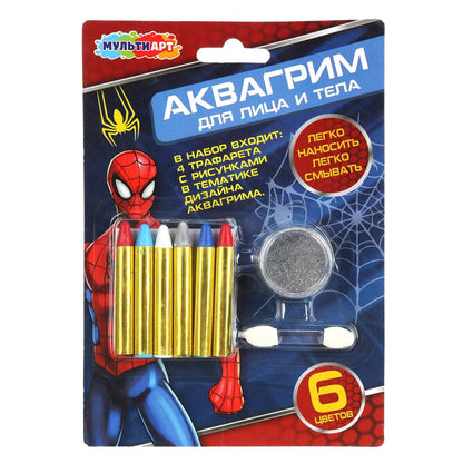 Аквагрим карандаши 6 цветов классика спайдер МУЛЬТИ АРТ в кор.48шт