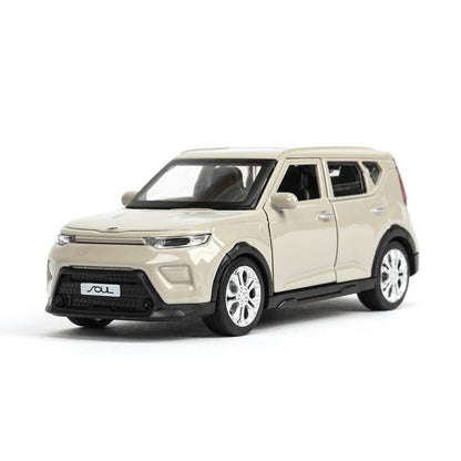 Машина металл KIA soul длина 12 см, двери, багаж., инерц, золотистый, кор. Технопарк в кор.2*36шт