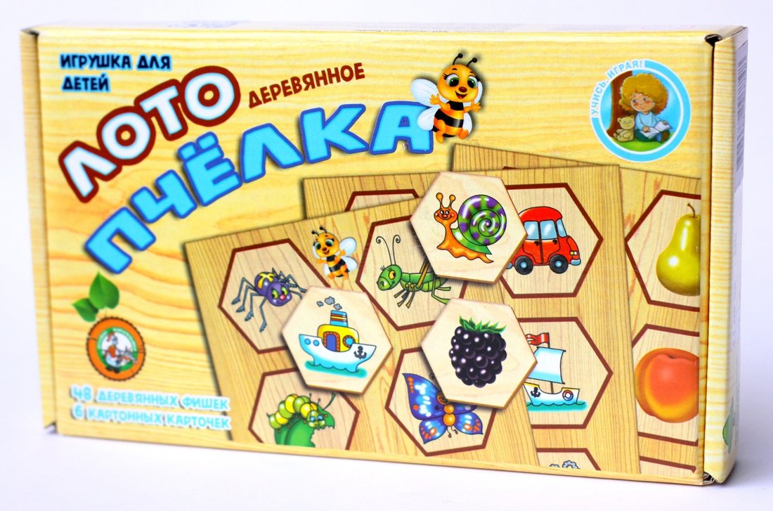Лото с деревянными фишками "Пчелка"