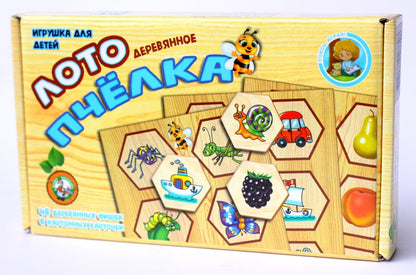 Лото с деревянными фишками "Пчелка"