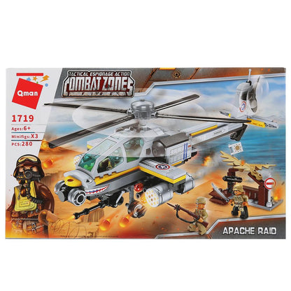 Конструктор пласт. военный вертолет с фигурками и аксесс., 280дет. в кор. в кор.40шт (Собран)