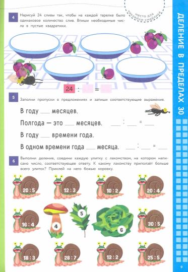 Учимся на 5+ Умножение и деление (с наклейками) /Кшемински