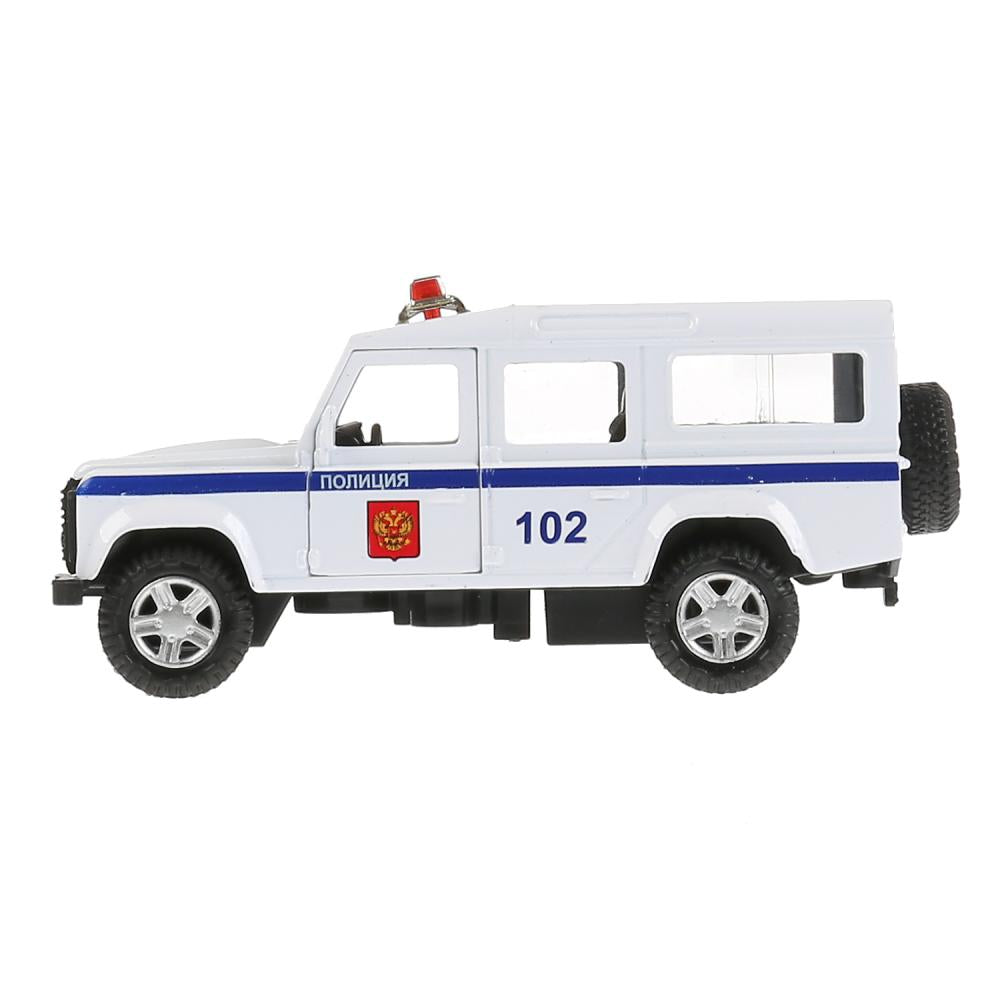 Машина металл Land Rover Defender полиция 12см,откр.двери,инерц.,белый в кор. Parc technologique dans le cor.2*36шт
