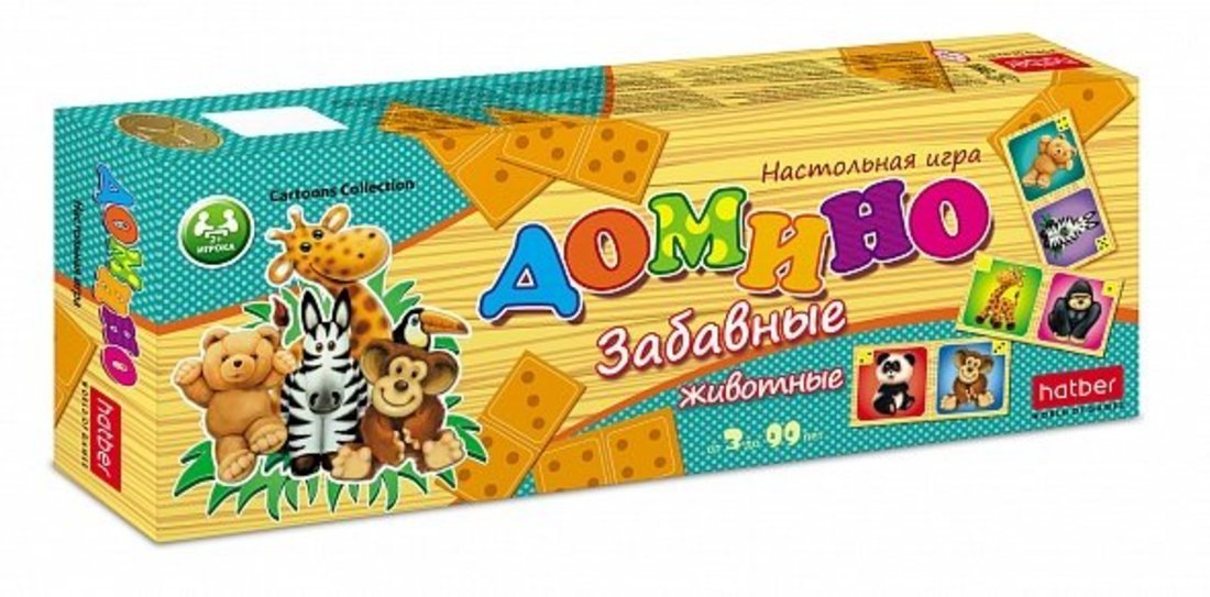 Игра настол.ДОМИНО 28карт,Забав.животн,28ИнД_28258