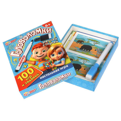Les golfeurs. 100 игр и заданий. Ajoutez des cartes et des marqueurs. 110х140х25 mm. Умные игры в кор.50шт