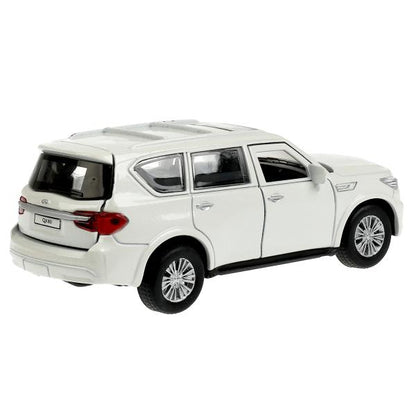 Машина металл INFINITI QX80, длина 12,5 см, двери, баг., инер, белый, кор. Технопарк в кор.2*36шт