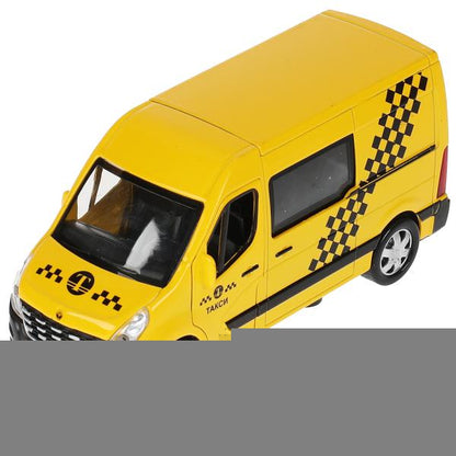 Машина металл RENAULT master ТАКСИ длина 14 см, двери, инерц, желтый, кор. Технопарк в кор.2*32шт