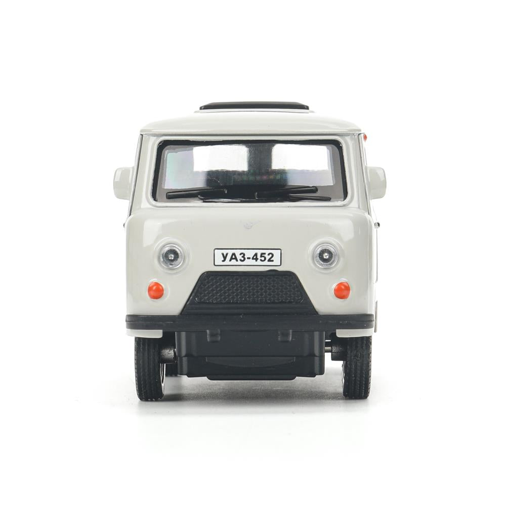 Машина металл уаз-452 "буханка" 10,5 см, дв, инерц, серебристый, кор. Технопарк в кор.2*36шт