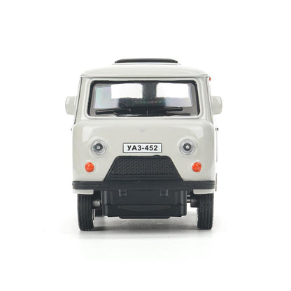Машина металл уаз-452 "буханка" 10,5 см, дв, инерц, серебристый, кор. Технопарк в кор.2*36шт