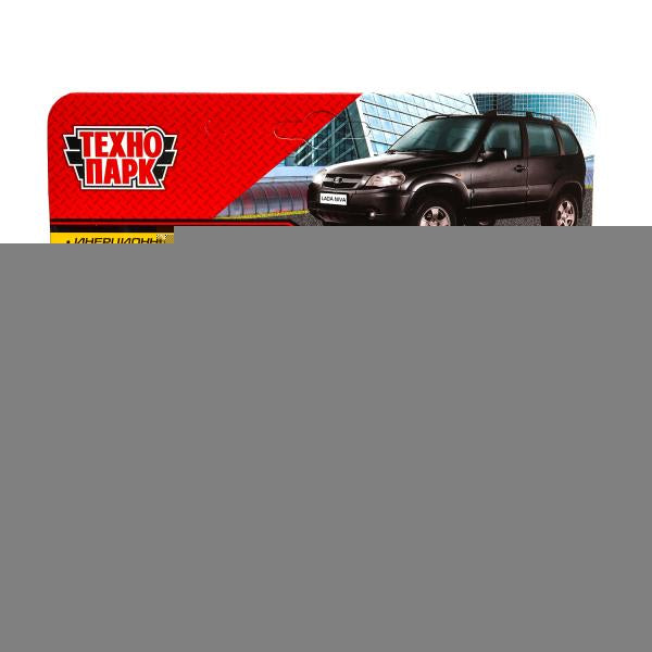 Машина металл LADA NIVA длина 12 см, двери, багаж, инерц, черный, кор. Технопарк в кор.2*36шт