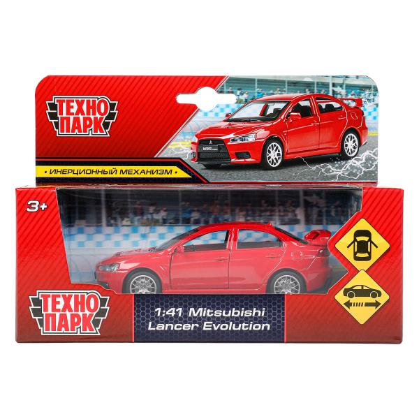 Машина металл MITSUBISHI lancer evolution, 11,4 см, двери, инерц., кор. Технопарк в кор.2*48шт