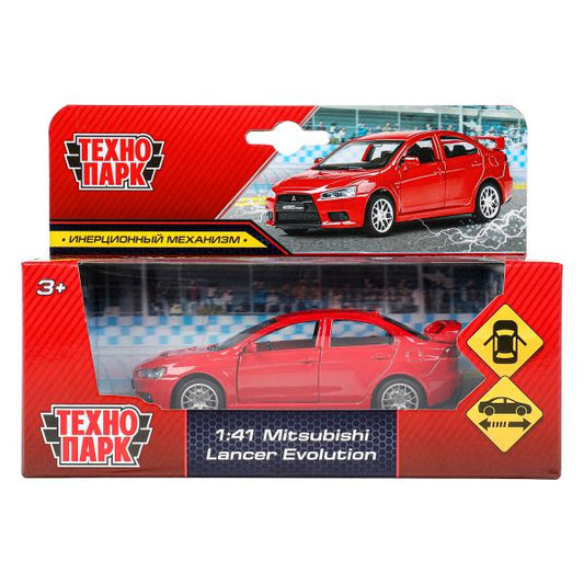 Машина металл MITSUBISHI lancer evolution, 11,4 см, двери, инерц., кор. Технопарк в кор.2*48шт