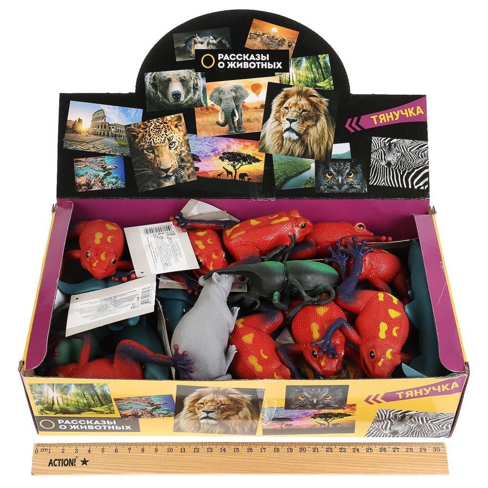 Игрушка пластизоль тянучка Играем вместе Акула,Черепаха,Лягушка,Крыса 10см в диспл. уп-60шт в кор5уп