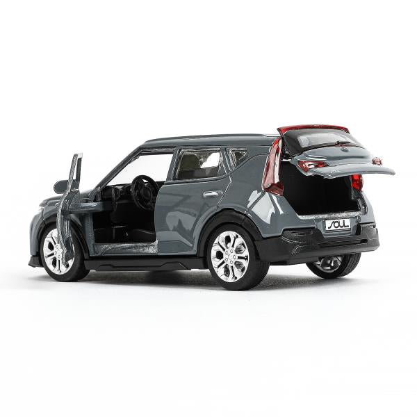 Машина металл KIA soul длина 12 см, двери, багаж., инерц, темно-серый, кор. Parc technologique dans le cor.2*36шт
