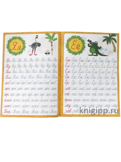 ЗЕБРА В КЛЕТОЧКУ. Description calligraphique. ПИШЕМ СЛОГИ И СЛОВА