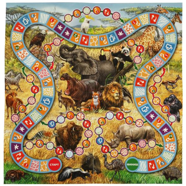 Животные планеты Земля. Настольная игра-квадрат. 40 cartes. 250х250х55mm. Умные игры в кор.10шт