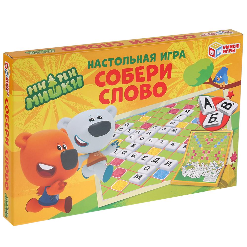 Настольная игра словодел. Собери слово. Ми-ми-мишки. в кор. Умные игры в кор.20шт
