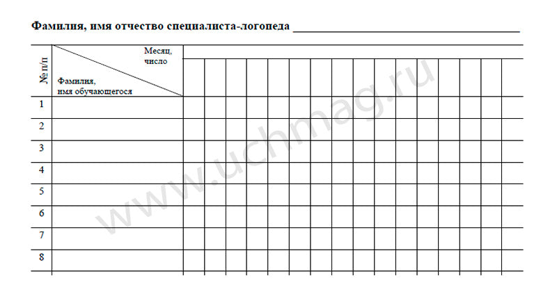 Журнал логопедических занятий. (Формат А4, блок газетная, пл. 45. обложка.офсетная, пл. 120) 48 стр.