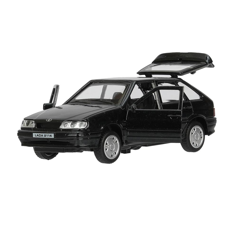 Машина металл свет-звук LADA 2114"самара",12см,откр дв,баг,инер,черный,в кор Технопарк в кор.2*36шт