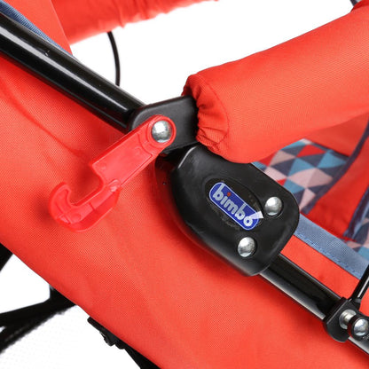 КОЛЯСКА-ТРОСТЬ "BIMBO" КОЛЕСА 8*5,5", ГЛУБОКОЕ КАНАПЕ, ЧЕХОЛ, 3 ТОЧ. РЕМЕНЬ, ЦВЕТ КРАСНЫЙ в кор.4шт