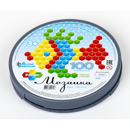 МОЗАИКА ШЕСТИГРАННАЯ 100 ЭЛ (КРУГЛАЯ ПЛАСТ.КОРОБКА) в кор.18шт