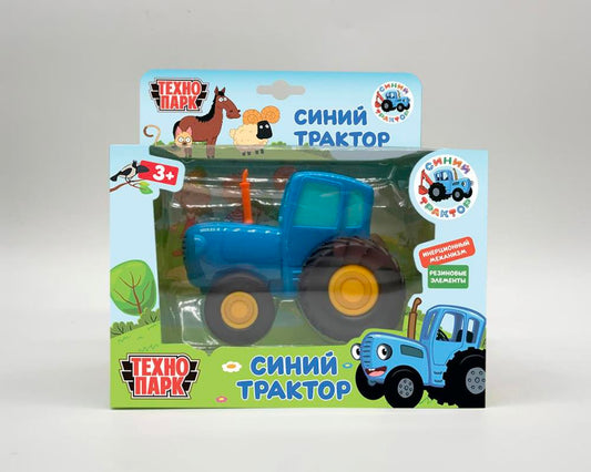Модель металл СИНИЙ ТРАКТОР длина 11 см, инерц, синий, кор. Технопарк в кор.48шт