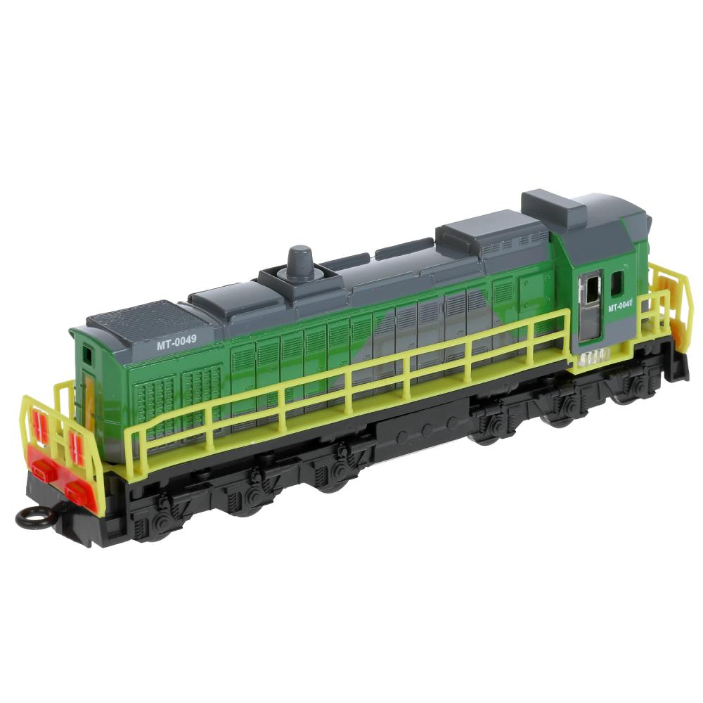 4630115529163 Модель металл свет-звук ЛОКОМОТИВ 19 см, двери, инерц, зелен, кор. Parc technologique dans le cor.2*2