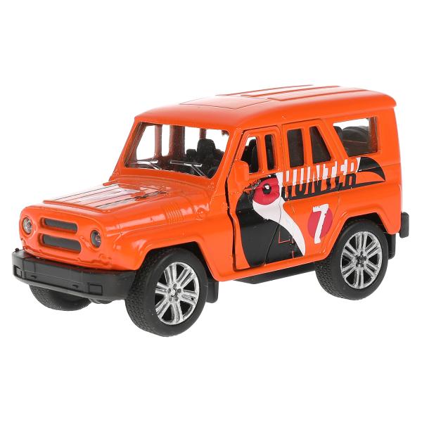 Машина металл UAZ HUNTER, 11,5 см, дв., багаж., инерц., оранж., кор. Технопарк в кор.2*24шт