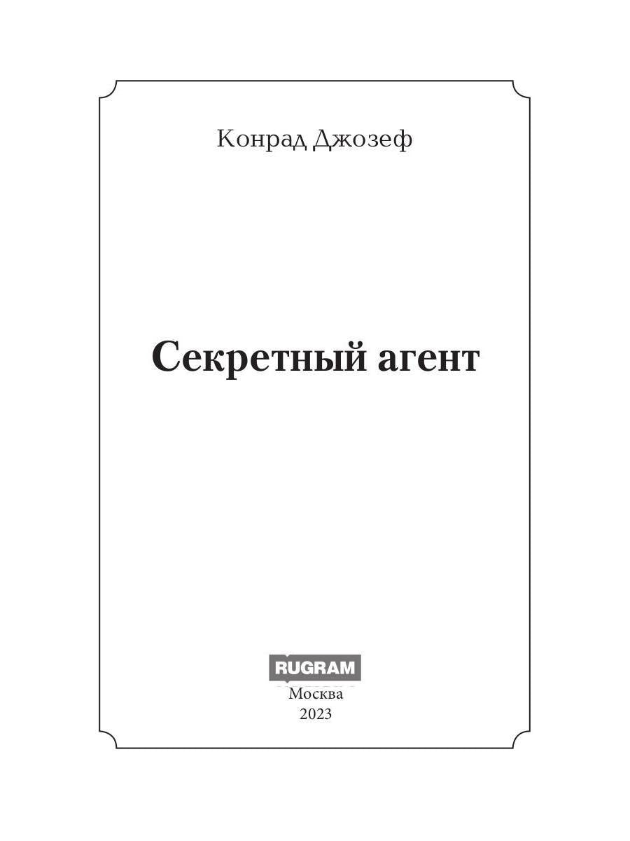 Секретный агент: роман