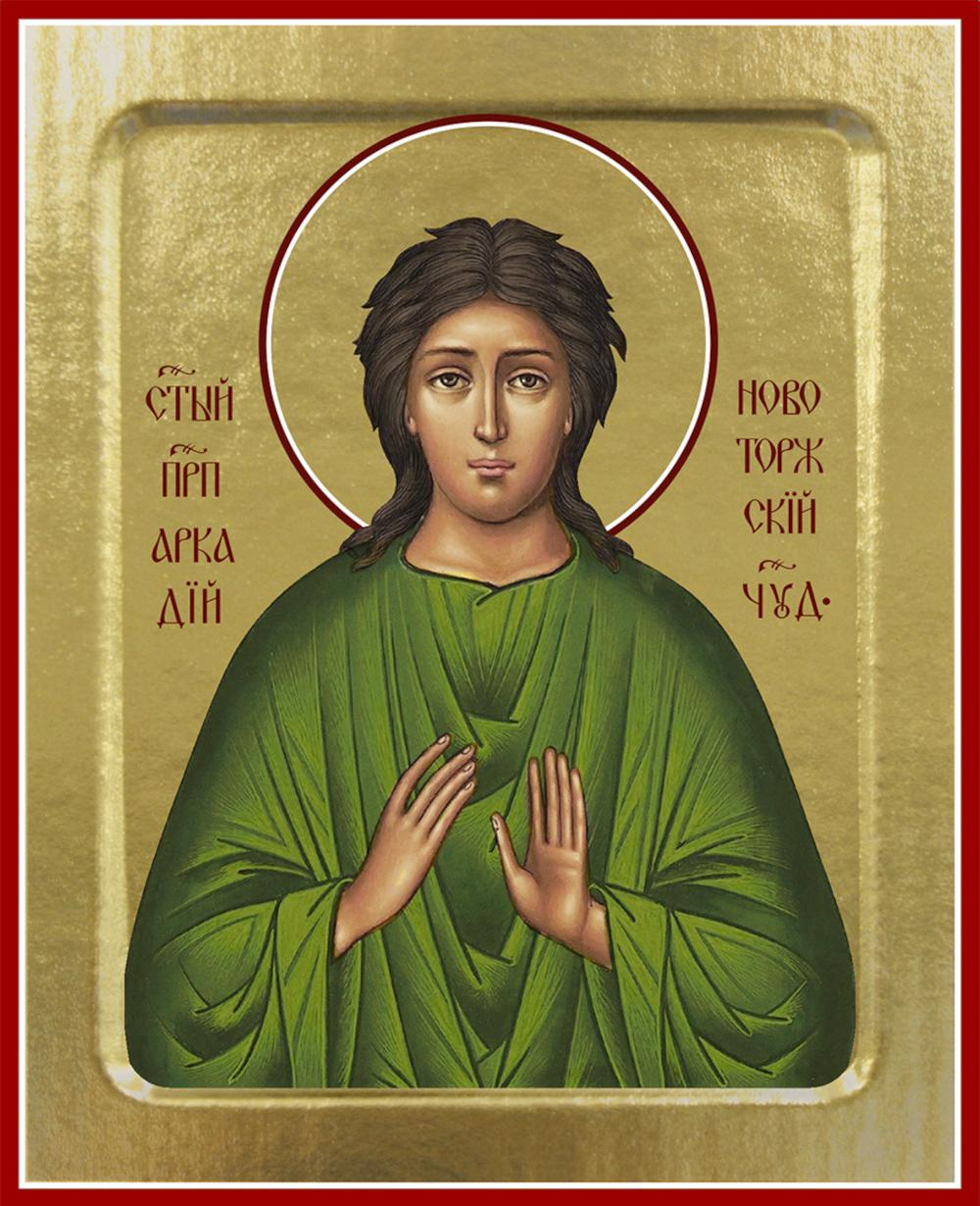 Икона Аркадий Новоторжский, преподобный (на дереве): 125 х 160