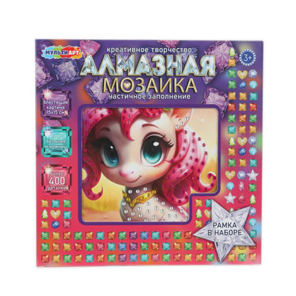Алмазная мозаика 15*15, в коробке, единорожка МУЛЬТИ АРТ в кор.48шт