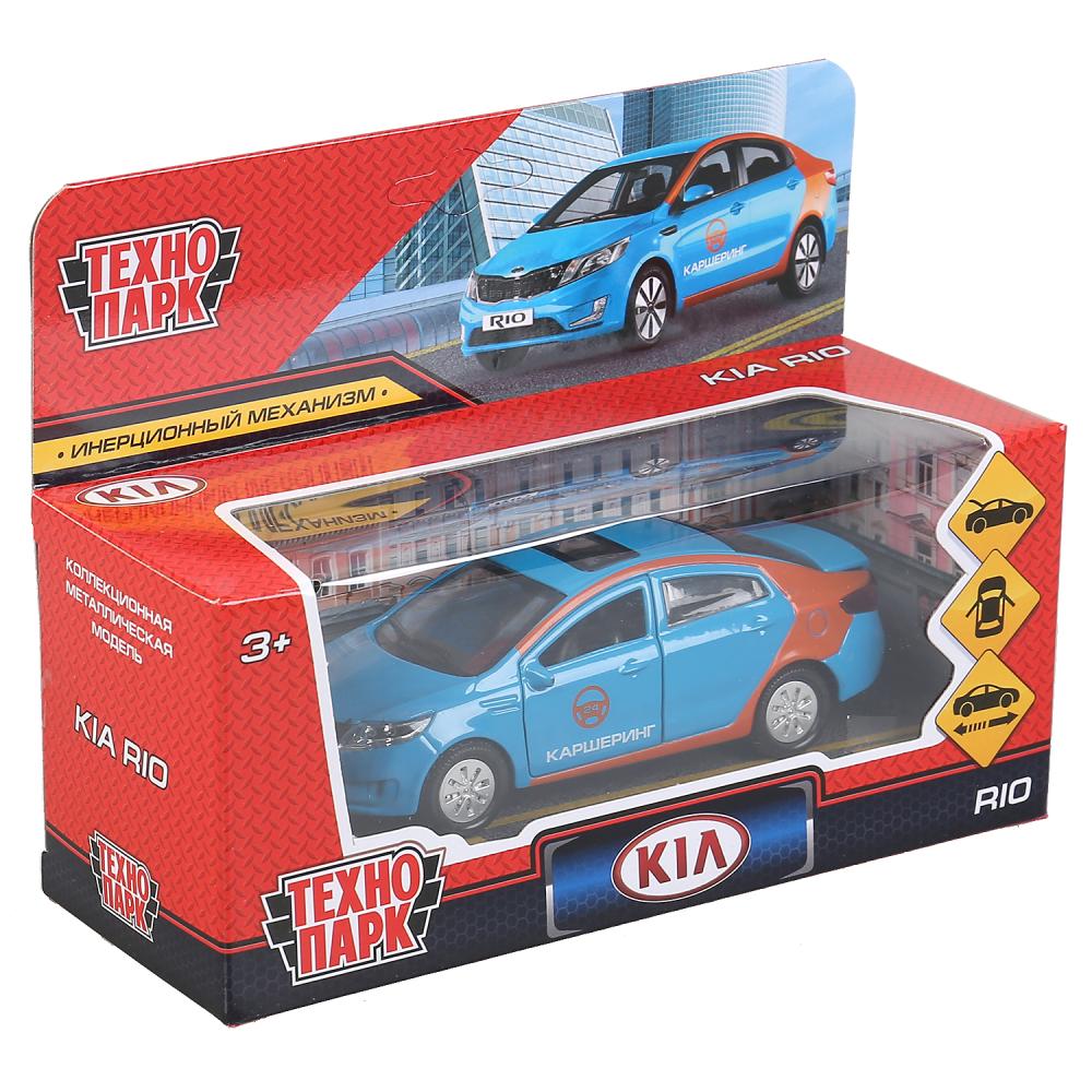 RIO-12DEL-BU 304186 Машина металл KIA RIO КАРШЕРИНГ 12 см, двери, багаж, инерц, в кор. Технопарк в к