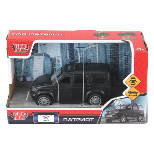 Машина пластик UAZ ПАТРИОТ 13,5 см, инерц,двери,черный,кор. Технопарк в кор.2*60шт