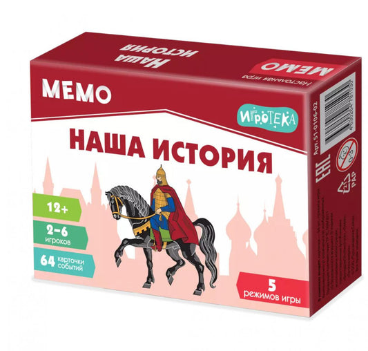 Мемо. Наша история. Настольная игра ( 64 карточки + вкладыш )
