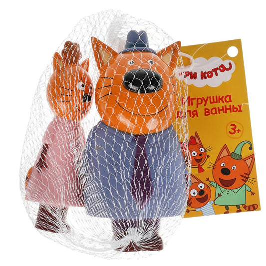 Игрушка пластизоль для ванны Капитошка Три Кота мама и папа, 2шт.,сетка (русс. уп.) в кор.50шт