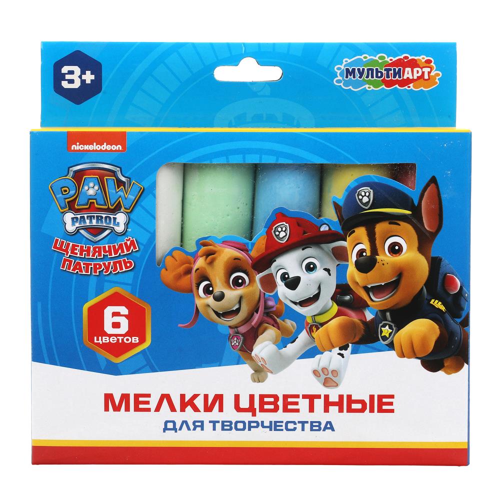 Мульти Арт. Мелки цветные "Щенячий Патруль" 6 цв., в кор. арт.MEL6-PAWPAT-WOT