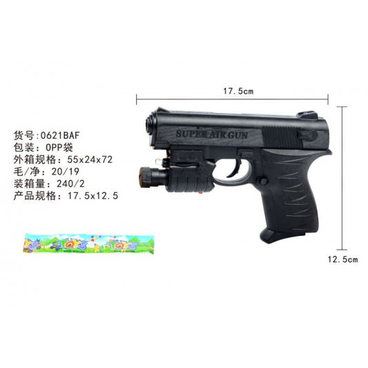 ПИСТОЛЕТ (П) С ЛАЗЕР. ПРИЦЕЛОМ, С ФОНАРЕМ, С ПУЛЬКАМИ 0621BAF В ПАК. 17,5*12,5СМ в кор.2*120шт