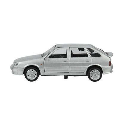 Machine en métal LADA-2114 "SAMARA" 12 cm, double, bagage, инерц, серебрист, кор. Parc technologique dans le cor.2*36шт
