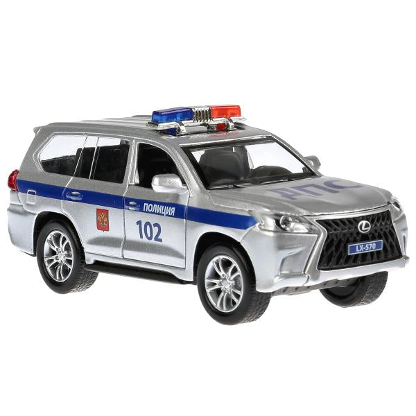 Машина металл свет-звук "LEXUS LX-570 ПОЛИЦИЯ"12см, откр. двери, инерц.в кор. Parc technologique dans le cor.2*36шт