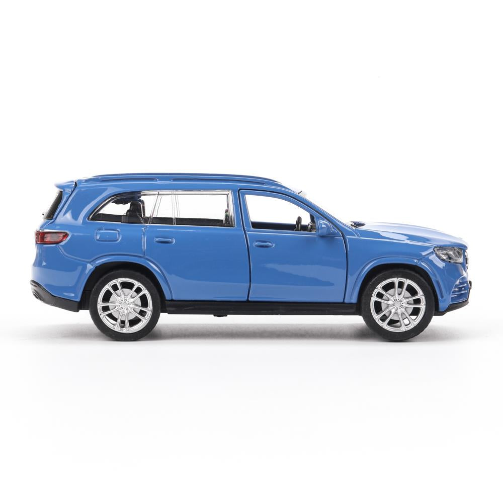 GLS-12-BU Машина металл MERCEDES-BENZ gls class amg 12см, дв,баг,ин,синий, кор. Технопарк в кор.2*36