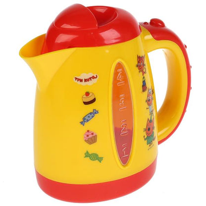 Чайник ТРИ КОТА ТМ "Играем вместе" на бат. свет+звук в русс. кор. в кор.2*18шт