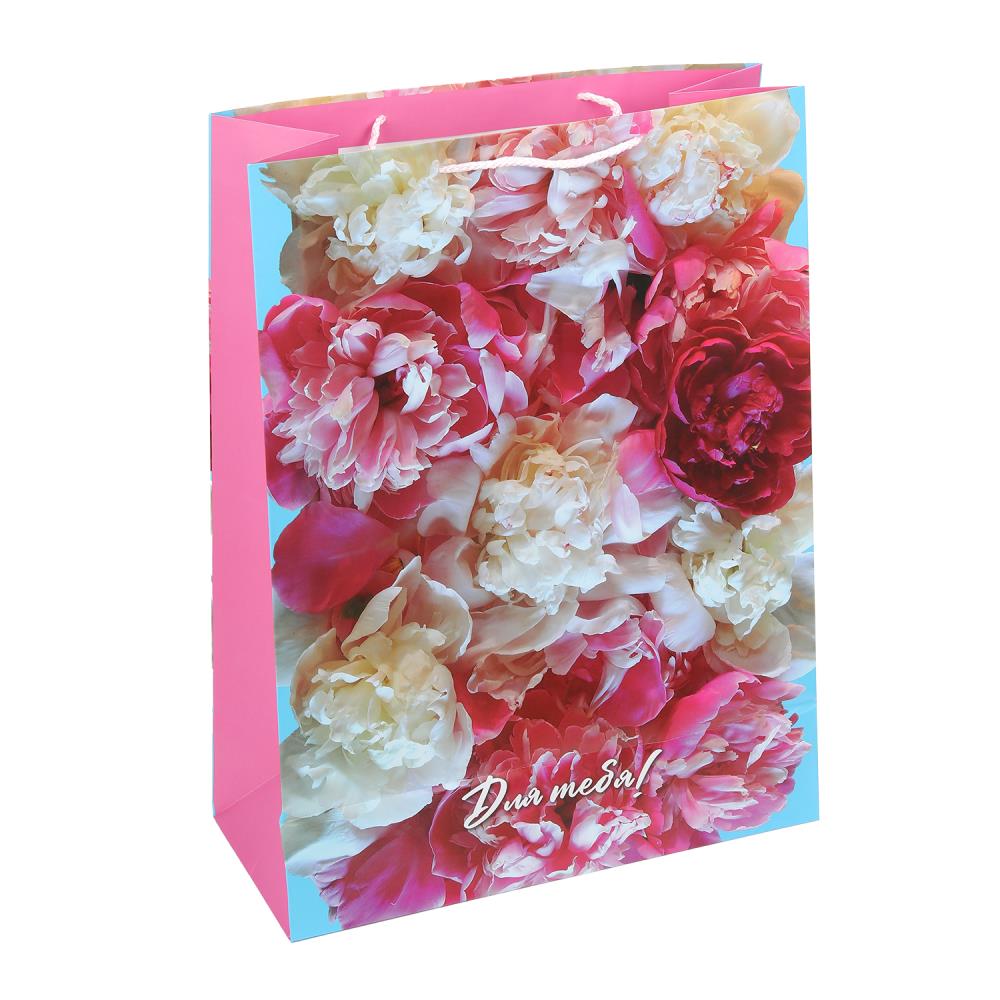 Пакет подарочный МАТОВЫЙ xl,пионы,140 гр/м2 ЧУДО ПРАЗДНИК в кор.5*12шт