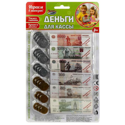 Деньги игровые для кассы, блист.17,5*2,5*29 см ИГРАЕМ ВМЕСТЕ в кор.2*96шт