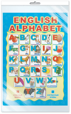 *ПЛ-15767 ПЛАКАТ А3 В ПАКЕТЕ. Alphabet anglais (в индивидуальной упаковке, с европодвесом и клеевым клапаном)