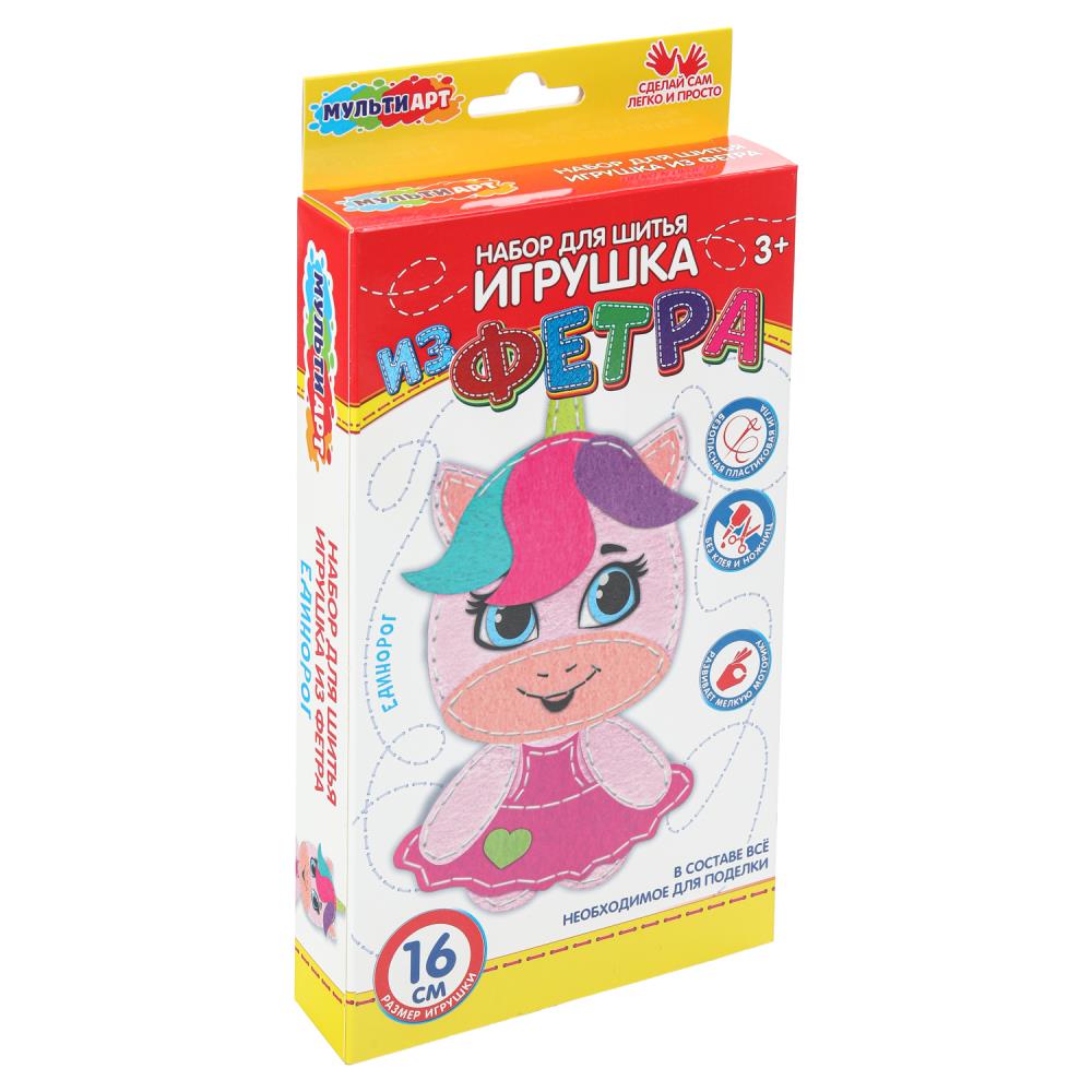 Игрушка из фетра единорог МУЛЬТИ АРТ в кор.66шт